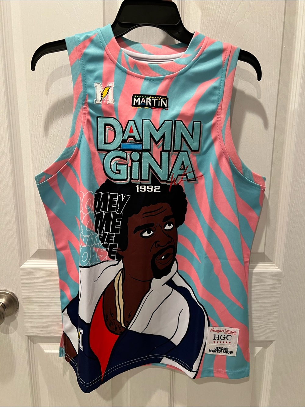 Nostalgia Kids' Jersey - Pink & Aqua Zebra Graphic. Martin the 90's TV show!